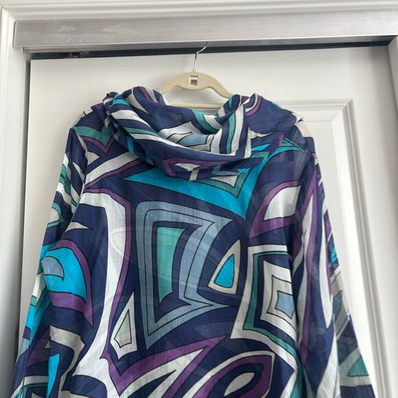 Gretchen Scott Women’s Cowl Neck Geometric Tunic Top Artsy Art2wear Purple XXL - Picture 6 of 11